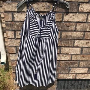 J Crew linen striped spaghetti strap shirt